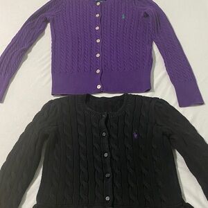 Polo Ralph Lauren Purple and Black Kids Sweater Set